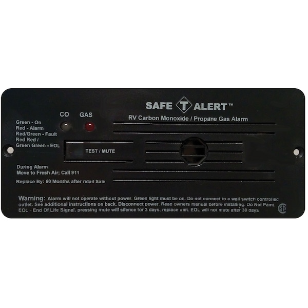 Safe-T-Alert By Mti Industries 35-742-BL Dual LP/CO Alarm - 12V, 35 Series Flush Mount, Black 35-742-BL - main